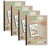 eco-eco Bolsa reciclada A4 50% 20 archivos de fácil diapositiva, archivos de informe de proyecto de barra de clip, eco051x4 negro