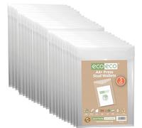 eco-eco Carpeta A4 50% reciclada transparente vertical con cierre a presión, carpetas de plástico 330 x 235 mm (paquete de 25), 200 mic, eco157 x 25