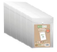 eco-eco Carpeta A5 50% reciclada transparente vertical con cierre a presión, carpetas de plástico, 230 x 170 mm (paquete de 25), 200 mic, eco158 x 25