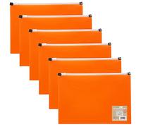 eco-eco Carpeta archivadora expandible A5 50% reciclada con cremallera, naranja, (paquete de 6), eco106 x 6 naranja