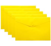 eco-eco Cartera A5 50% reciclada transparente con botones a presión, carpetas de plástico (paquete de 5), amarillo, eco075 amarillo