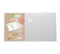 eco-eco DL - Cartera de presión transparente reciclada al 95%, carpetas de plástico (paquete de 5), eco156
