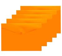 eco-eco Eco035ORANGE - Carpeta transparente con botones a presión, tamaño A4+ 50% reciclado, carpetas de plástico (paquete de 5), color naranja
