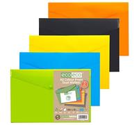 eco-eco eco075 A5 50% Reciclada Colores Surtidos Carteras Press Stud (Paquete de 5)