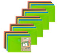 eco-eco eco077x25 A7 50% Reciclada Colores Surtidos Carteras Press Stud (Paquete de 25)