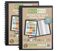 eco-eco Eco137x2 - Libro de exhibición con espiral, tamaño A5, 50% reciclado, 40 bolsillos, 2 unidades