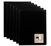 eco-eco Eco160x6 - Carpeta de libro A4 100% reciclada, 10 bolsillos, cubierta flexible, color negro, paquete de 6 libros