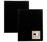 eco-eco Eco161x2 - Carpeta de libro A4, 100% reciclado, 120 bolsillos, cubierta flexible, color negro, paquete de 2 libros