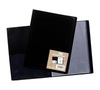 eco-eco Eco166 - Carpeta para libros, tamaño A5, 100% reciclado, 120 bolsillos, color negro