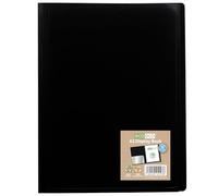 eco-eco Eco193 - Carpeta para libros, tamaño A3, 100% reciclado, 40 bolsillos, cubierta flexible, color negro