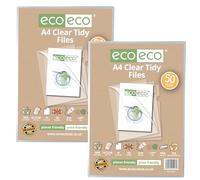 eco-eco Eco227x2 - Bolsa A4 50% reciclada, 100 archivos ordenados, 120 micras abiertas en la parte superior y lateral, 2 paquetes de 50