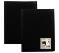 eco-eco Libro de pantalla A4, 100% reciclado, 80 bolsillos, color negro, flexible, carpeta de libros, paquete de 2, eco115x2