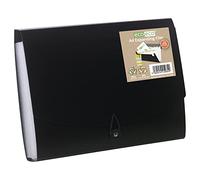 eco-eco - Organizador de archivos, tamaño A4, 50% reciclado, 26 bolsillos transparentes, color negro, eco084