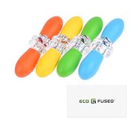 ECO-FUSED Soportes para maíz - 4 pares (naranja/amarillo/azul/verde) - Brochetas de maíz en la mazorca - Empuñaduras de mango grande - Diseño entrelazado - Ideal para cocinar en casa, barbacoa, picnic