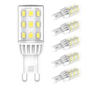 Eco.Luma Bombilla LED G9 3W Blanco Frío 6000K 580LM, Equivalente a 60W Bombillas Halógenas, No Regulable, Ángulo de haz de 360° Energía eficiente LED Bombillas, AC 220-240V, Paquete de 5