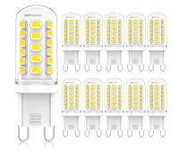 Eco.Luma Bombilla LED G9-3W Equivalente a 40W 50W G9 Halógena, 500LM, Mini Lámpara, Blanco Frío 6000K, Sin Parpadeo, AC220-240V, NO Regulable, Paquete de 10
