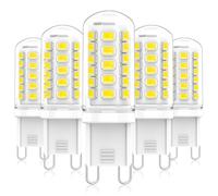 Eco.Luma Bombilla LED G9-3W Equivalente a 40W 50W G9 Halógena, 500LM, Mini Lámpara, Blanco Frío 6000K, Sin Parpadeo, AC220-240V, NO Regulable, Paquete de 5