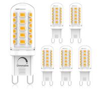 Eco.Luma Bombilla LED G9 3W Regulable, Blanco Cálido 2700K, Equivalente a Halógeno 50W, 500lm, G9 230V, Ahorro de Energía, Sin Parpadeo, Paquete de 6