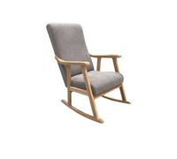 ECO SILLA Y DESCANSO Mecedora Mod. Torino. Sillon, balancin, Mecedora Especial Lactancia, Antimanchas, Madera Haya Maciza, Barnizado Fabricado en España (Gris/Natural)