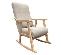 ECO SILLA Y DESCANSO Mecedora Mod. Torino. Sillon, balancin, Mecedora Especial Lactancia, Antimanchas, Madera Haya Maciza. Fabricado en España. (Beige/Natural)