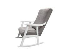 ECO SILLA Y DESCANSO Mecedora Mod. Torino. Sillon, balancin, Mecedora Especial Lactancia, Antimanchas, Madera Haya Maciza, Barnizado Fabricado en España (Gris/Blanco)