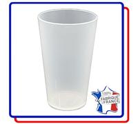 eco vasos - Vaso reutilizable, económico, reciclable 30 cl x 100 - Vidrio plástico rígido de polipropileno sin BPA - Apto para lavavajillas - transparente