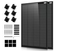 ECO-WORTHY Panel solar ligero de 400 W con soporte, 2 módulos solares de 200 W, N-Type Full Black 18BB 25% Eficiencia, Sistema Off-Grid 12V/24V para Balcón Jardín Tejado RV