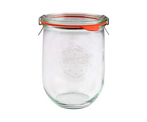 EcoBaker WECK 745 - Tarro de almacenamiento de tulipanes de 1062 ml, incluye tapa de cristal, sello y abrazaderas para masa madre, conserva, enlatado, yogur, kimchi, mermelada