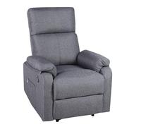 ECODE Sillón Relax Reclinable Manual de Tela y Calor Lumbar con Puertos USB | Reposabrazos Lavable, Montaje en 2 Pasos, Apertura Push Fácil, Ideal para Personas Mayores y Espacios Pequeños