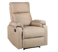 ECODE Sillón Relax Reclinable Manual de Tela y Calor Lumbar con Puertos USB | Reposabrazos Lavable, Montaje en 2 Pasos, Apertura Push Fácil, Ideal para Personas Mayores y Espacios Pequeños