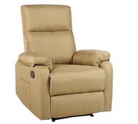 ECODE Sillón Relax Reclinable Manual de Tela y Calor Lumbar con Puertos USB | Reposabrazos Lavable, Montaje en 2 Pasos, Apertura Push Fácil, Ideal para Personas Mayores y Espacios Pequeños