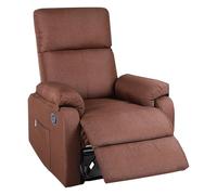 ECODE Sillón Relax Reclinable Manual de Tela y Calor Lumbar con Puertos USB | Reposabrazos Lavable, Montaje en 2 Pasos, Apertura Push Fácil, Ideal para Personas Mayores y Espacios Pequeños