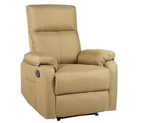 ECODE Sillón Relax Reclinable Manual de Tela y Calor Lumbar con Puertos USB | Reposabrazos Lavable, Montaje en 2 Pasos, Apertura Push Fácil, Ideal para Personas Mayores y Espacios Pequeños