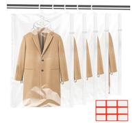 Ecofocet 5 Piezas Bolsas colgantes de almacenamiento al vacío,110 x 70 cm Bolsas al Vacio Ropa,Hanging Vacuum Bags,Con Ganchos Giratorios,para ropa Trajes,vestidos,abrigos o chaquetas
