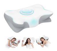 Ecofocet Almohada cervicales y Cuello,Almohada ergonómica,Almohada Cervical,Almohadas cervicales para Dormir,Almohada de Espuma viscoelástica,para Soporte de Cabeza,Cuello,Hombro (Gris)