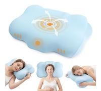 Ecofocet Almohada Cervicales y Cuello,Almohada Ergonómica,Cervical de Espuma Viscoelástica,Cojín Cervical Viscoelástico,Funda Desmontable,para Dormir de Lado, Boca Arriba y Boca Abajo