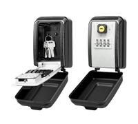 Ecofocet Cajetin Llaves con Codigo, Caja de Seguridad para Llaves con Código 4 Dígitos, Caja Fuerte Llaves Exterior Impermeable de Aleación de Aluminio, Gran Capacidad para Hogar, Garaje y Oficina