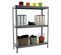 Ecoforte Estantería metálica Metal (Al x An x Pr: 150 x 120 x 60 cm, Capacidad de carga por balda: 400 kg, Número de baldas: 3 ud., Inserción, Gris...