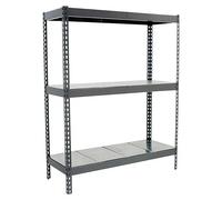 Ecoforte Estantería metálica Metal (Al x An x Pr: 200 x 120 x 60 cm, Capacidad de carga por balda: 400 kg, Número de baldas: 3 ud., Inserción, Gris...