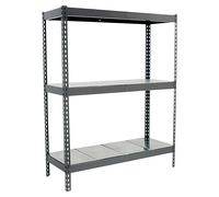 Ecoforte Estantería metálica Metal (Al x An x Pr: 200 x 150 x 45 cm, Capacidad de carga por balda: 400 kg, Número de baldas: 3 ud., Inserción, Gris...