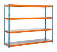 Ecoforte Estantería metálica Metal (Al x An x Pr: 200 x 150 x 60 cm, Capacidad de carga por balda: 400 kg, Número de baldas: 4 ud., Inserción,...