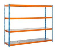 Ecoforte Estantería metálica Metal (Al x An x Pr: 200 x 150 x 75 cm, Capacidad de carga por balda: 400 kg, Número de baldas: 4 ud., Inserción,...