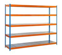 Ecoforte Estantería metálica Metal (Al x An x Pr: 200 x 180 x 45 cm, Capacidad de carga por balda: 400 kg, Número de baldas: 5 ud., Inserción,...