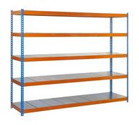 Ecoforte Estantería metálica Metal (Al x An x Pr: 200 x 180 x 60 cm, Capacidad de carga por balda: 400 kg, Número de baldas: 5 ud., Inserción,...