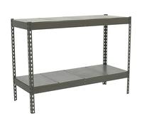Ecoforte Estantería metálica Metal (Al x An x Pr: 90 x 150 x 75 cm, Capacidad de carga por balda: 400 kg, Número de baldas: 2 ud., Inserción, Gris...