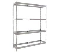 Ecoforte Estantería para cargas pesadas Metal (Al x An x Pr: 200 x 150 x 60 cm, Número de baldas: 4 ud., Inserción, Galvanizado, Capacidad de carga...