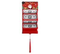 EcoGleam Sobre de regalo de Navidad con 10 compartimentos, portatarjetas de dinero, cartera plegable (rojo)