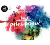 Ecoline Paper - Papel de acuarela para impresora A4 21x29,7cm 150g/m² 75 hojas - Ideal para obras de arte digitales y líquidas