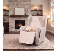 ECOMMERC3 Cubre Sillón Jaspe Bicolor Reversible 1 Plaza/Relax Lino y Cuero | renovar un sillon orejero o reclinable · mantener la butaca nueva con ninos en casa · comodo todo el año