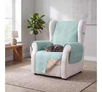 ECOMMERC3 Cubre Sillón Valencia Reversible 1 Plaza/Relax Beige y Aguamarina | cubrir una butaca de tela o piel · renovar un sillon orejero o reclinable · doble cara dos tonos en una pieza